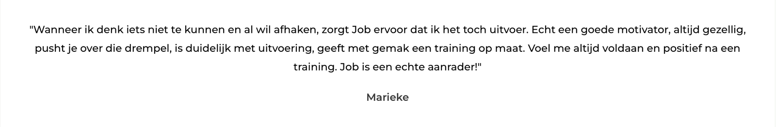Positieve ervaring bij JPA Personal Training van Marieke