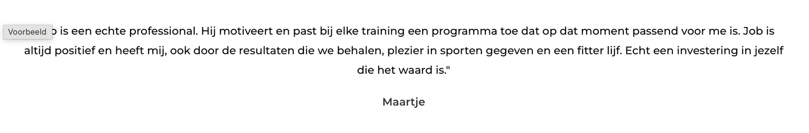 Positieve ervaring bij JPA personal Training van Maartje