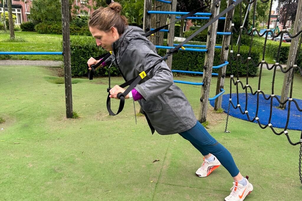 Deelnemer tijdens outdoor personal training van JPA in Haarlem